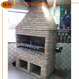 Churrasqueira comercial 1.50 com grill elétrico industrial para 21 espetos