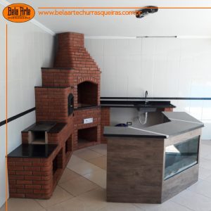 kit 3x1 Churrasqueira, Forno de ferro e fogão a lenha