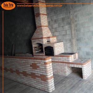 kit 3x1 Churrasqueira, Forno de ferro fundido, Fogão a lenha