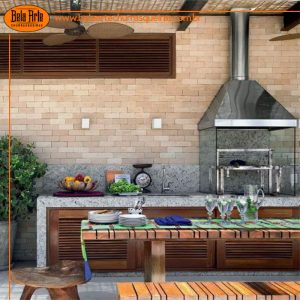 Churrasqueira com coifa inox 304