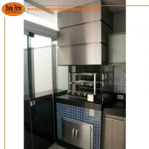 Churrasqueira com coifa modular inox 304