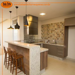 Churrasqueira com coifa modular inox 304